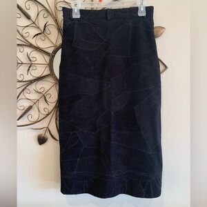 NWOT 100% Suede Patchwork Pencil Skirt by Pelle Nova pi Riviera